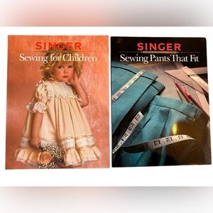 New Singer Sewing Reference Library Lot Of 2 Sewing For Children/Pants That Fit